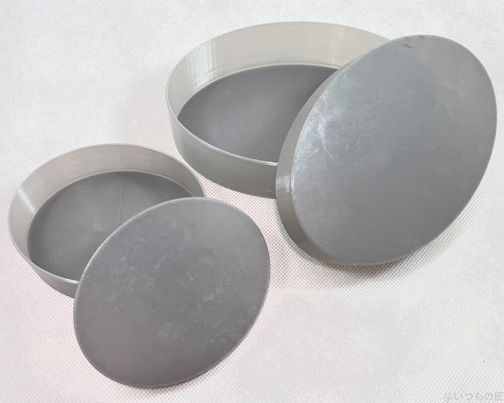 3dprint-vase-spiral-oval-gray | ガジェットレビューの匠 PETGフィラメントでスパイラル(花瓶)モードで印刷した楕円のシンプルな深皿を大小2種類作ってみました。