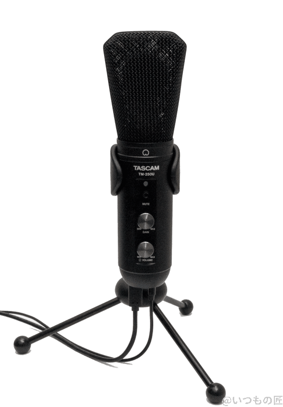tascam tm-250u スタンド付き | ガジェットレビューの匠 TASCAM TM-250Uを専用の卓上スタンドに立て、ケーブルを繋いだ状態。