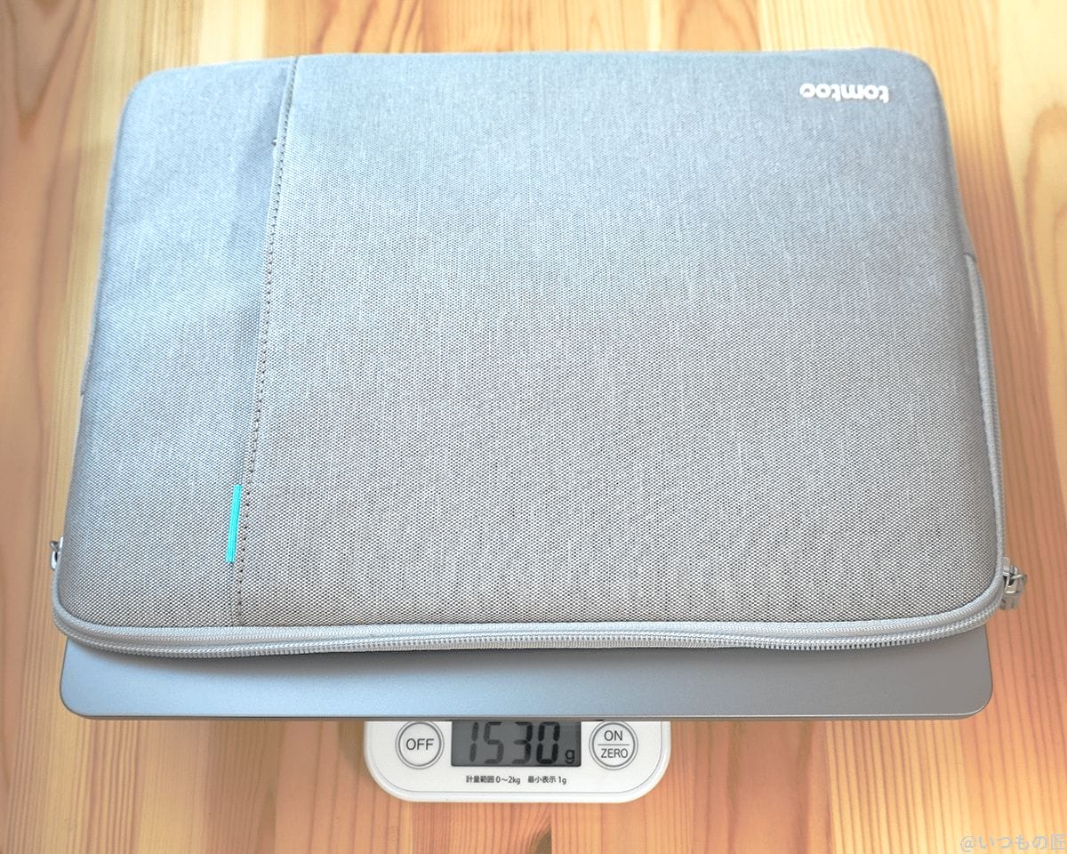 macbook-air-m2-m1-weight-with-case | ガジェットレビューの匠 M2 MacBook Air+保護シール+保護ケースの重さは1,530g。