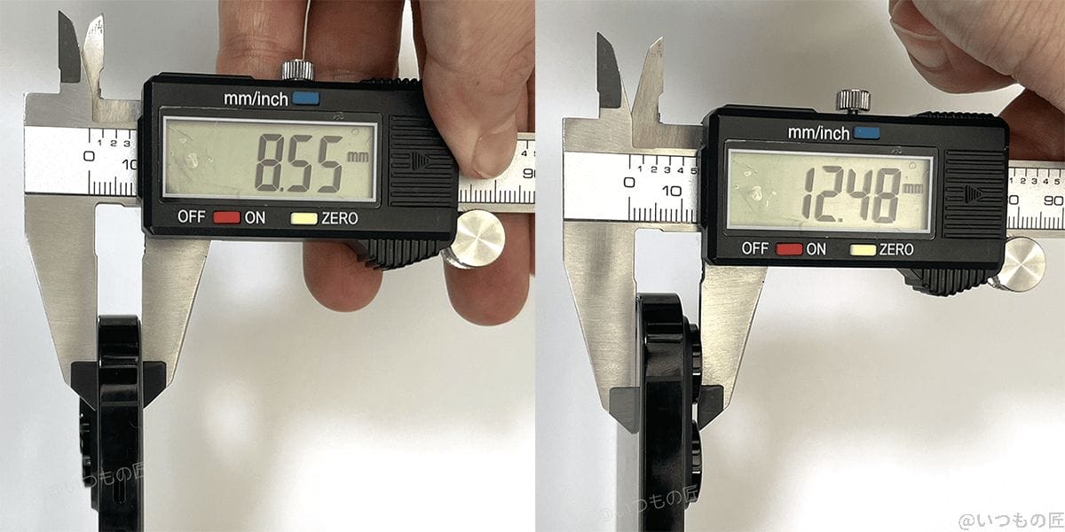 | ガジェットレビューの匠 iPhone14のカメラとボディを実際に計測した様子。