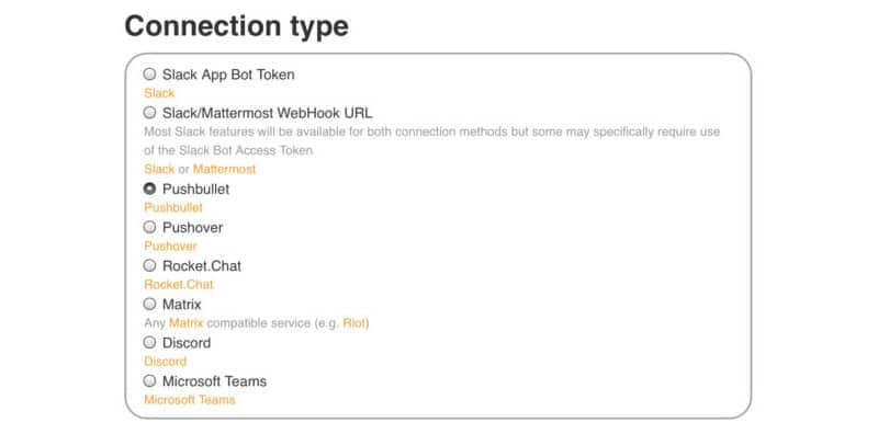 octoslack connection type | ガジェットレビューの匠 OctoSlackのConnection typeで接続先サービスを選択することができます。