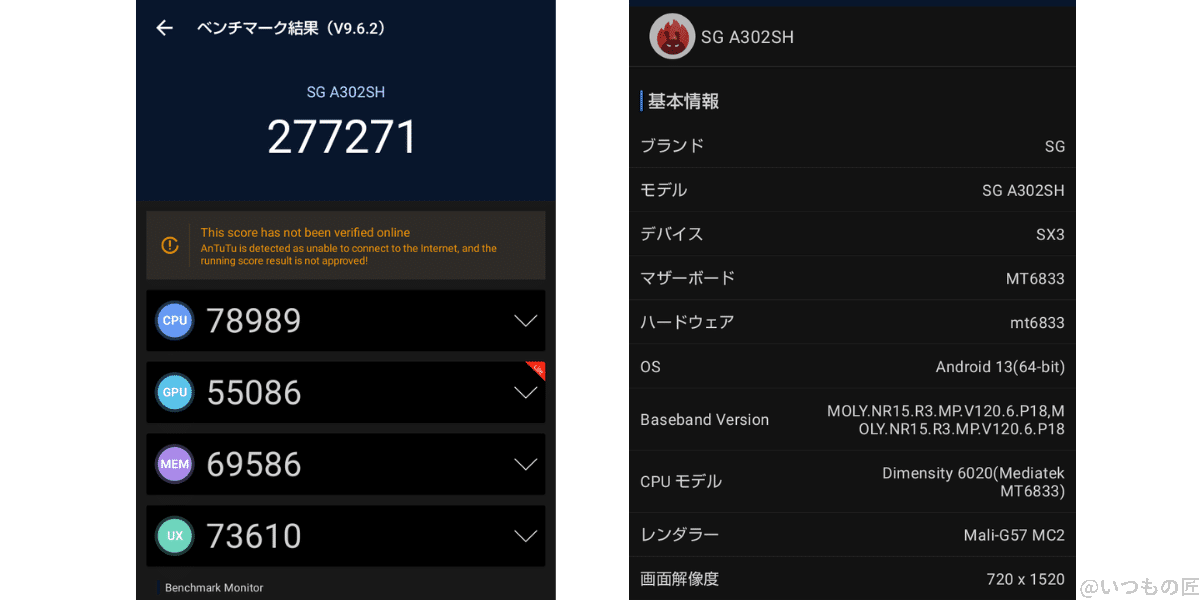 aquos-wish3-antutu-score-v9 | ガジェットレビューの匠 AnTuTu BenchmarkV9でのベンチマーク測定結果
