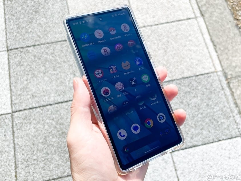 google pixel 7a 液晶モニター(日向向け) | ガジェットレビューの匠 画面の明るさ(晴天時)