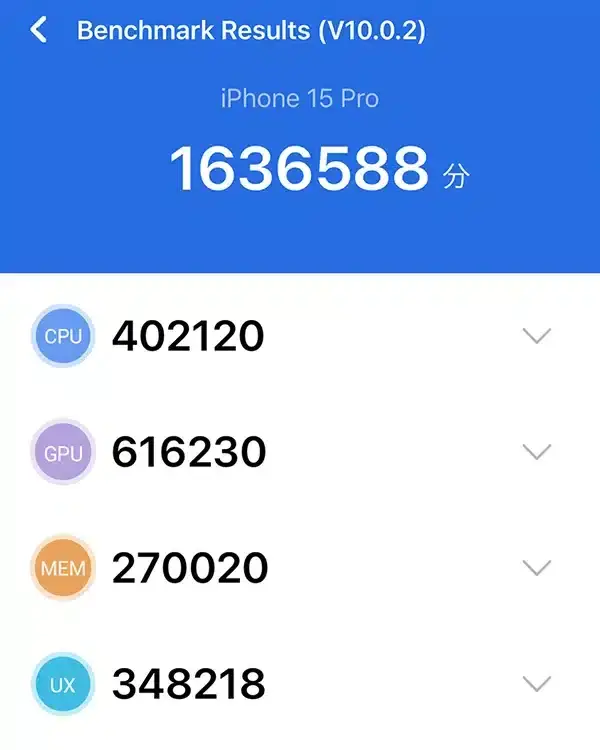 iphone15 proのantutu benchmark結果 2回目 | ガジェットレビューの匠 iPhone15 ProのAntutu Benchmark結果 2回目