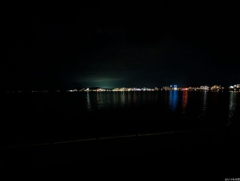 google pixel 9 pro xl の通常モードでズーム撮影した夜景写真 | ガジェットレビューの匠 Google Pixel 9 Pro XL カメラ Google Pixel 9 Pro XL の通常モードでズーム撮影した夜景写真