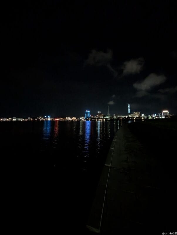 google pixel 9 pro xl の通常モードでズーム撮影した夜景写真 | ガジェットレビューの匠 Google Pixel 9 Pro XL カメラ Google Pixel 9 Pro XL の通常モードでズーム撮影した夜景写真