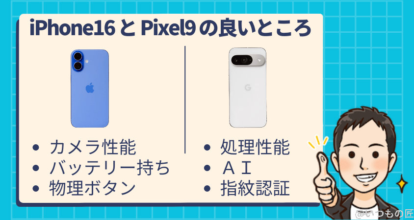 iphone16-pixel9-strong | ガジェットレビューの匠