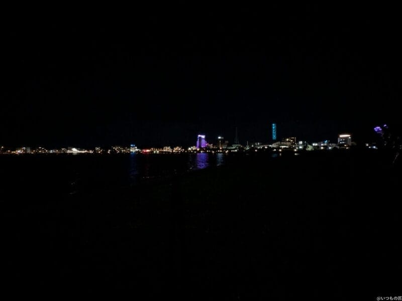 google pixel 9 pro fold の通常モードでズーム撮影した夜景写真 | ガジェットレビューの匠 Google Pixel 9 Pro Fold カメラ Google Pixel 9 Pro Foldの通常モードでズーム撮影した夜景写真