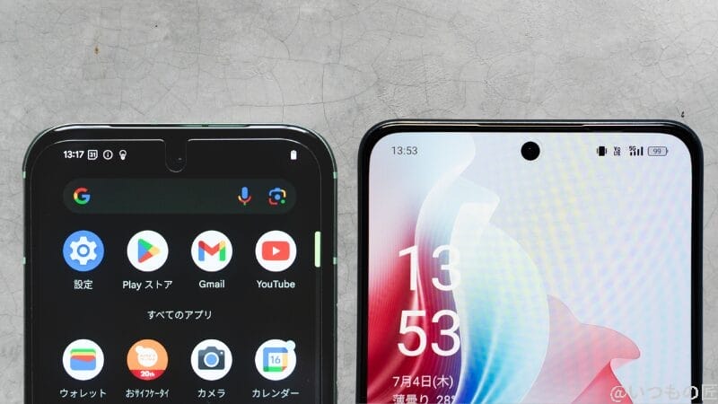 pixel8a-reno11a-4 | ガジェットレビューの匠 Google Pixel 8a OPPO Reno11 A 違い 比較
ディスプレイを比較