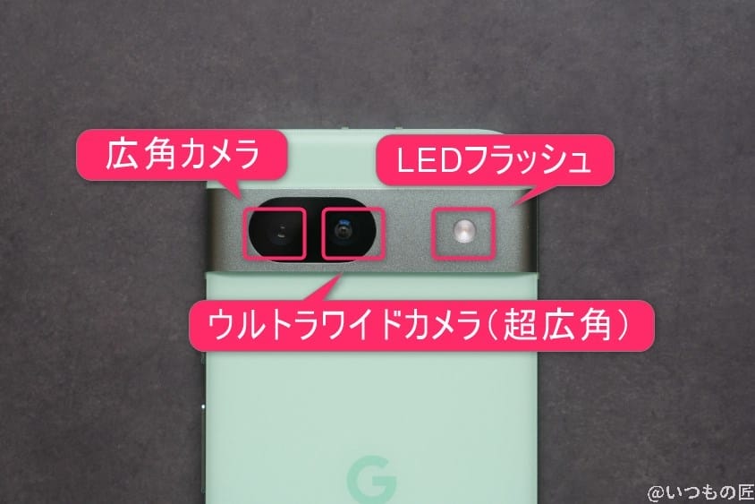 google pixel 8a リアカメラのイメージ図 | ガジェットレビューの匠 Google Pixel 8a レビュー Google Pixel 8a リアカメラのイメージ図