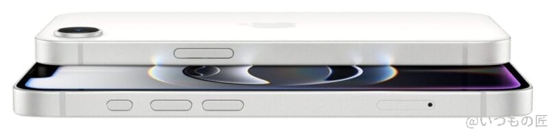 iphone16e(iphonese4/iphone se 第4世代)のスペックは?注目機能は?バリエーションは?速攻レビュー | ガジェットレビューの匠 iPhone16e デザイン
