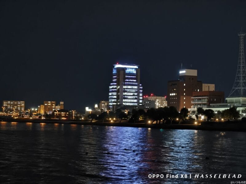 oppo find x8でズーム撮影した夜景写真 | ガジェットレビューの匠 OPPO Find X8 カメラ OPPO Find X8でズーム撮影した夜景写真