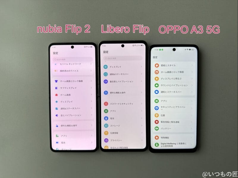 nubia flip 2のディスプレイの明るさを比較 | ガジェットレビューの匠 nubia Flip 2 レビュー nubia Flip 2のディスプレイの明るさを比較