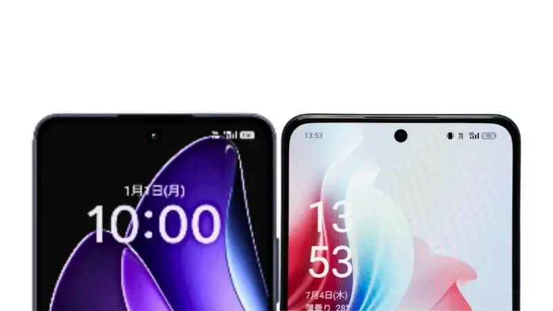 oppo reno13 aとoppo reno11 aの比較 正面デザイン | ガジェットレビューの匠 OPPO Reno13 AとOPPO Reno11 Aの比較 正面デザイン