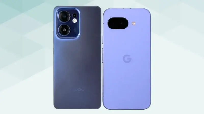 OPPO Reno13 AとGoogle Pixel 9aの比較 背面デザイン