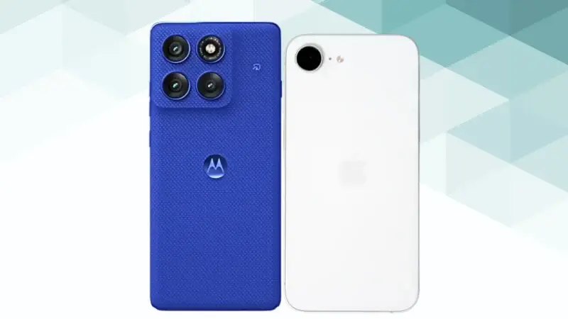 motorola edge 60 proとiPhone16eの比較 背面デザイン