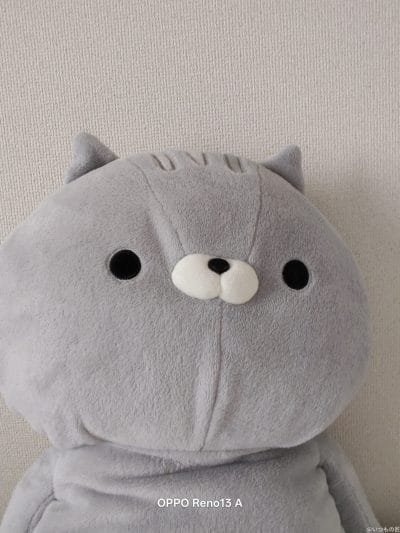 室内のクマのぬいぐるみ | ガジェットレビューの匠 OPPO Reno13 A カメラ 室内のクマのぬいぐるみ