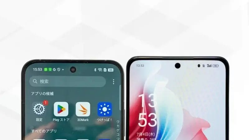 oppo reno14 5gとoppo reno11 aの比較 正面デザイン イメージ画像 | ガジェットレビューの匠 OPPO Reno14 5GとOPPO Reno11 Aの比較 正面デザイン